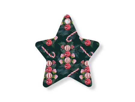 Christmas Decorations CANDY CANES- Wooden Xmas Star And Fridge Magnet Fashion