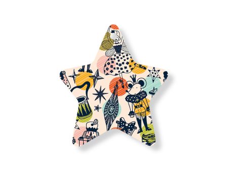 Christmas Decorations XMAS KITSCH- Wooden Xmas Star And Fridge Magnet Sale