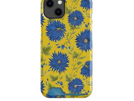 Blue Flowers Yellow Case and Card By Catherine Rowe For Cheap