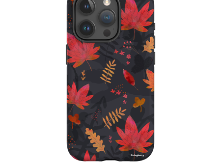 iPhone Tough Case - Autumn Leaves Dark Online now