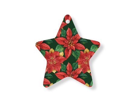 Christmas Decorations BLOOMS OF THE SEASON II- Wooden Xmas Star And Fridge Magnet Supply