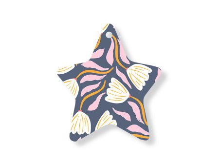 Christmas Decorations XMAS FLORAL I- Wooden Xmas Star And Fridge Magnet For Cheap