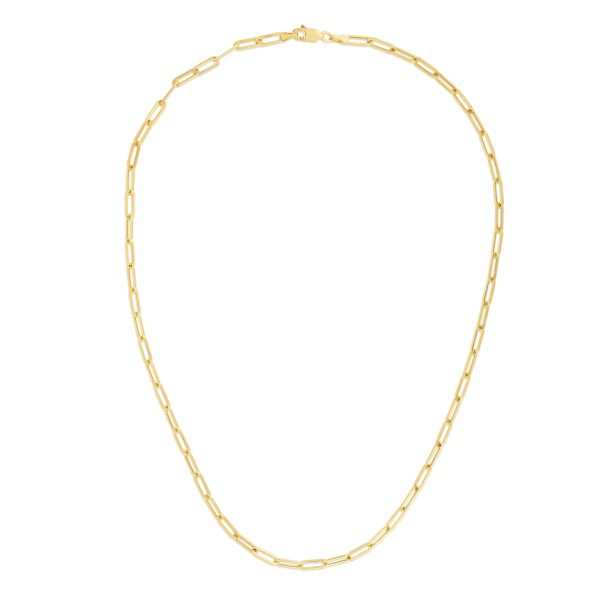 14K Gold 3.2mm Paperclip Chain Fashion