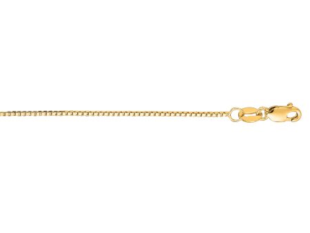 14K Gold .75mm Classic Box Chain For Sale