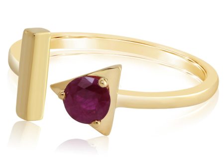 14K Yellow Gold Ruby Ring Online now