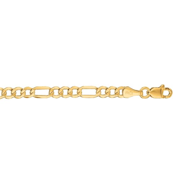 10K Gold 3.7mm Lite Figaro Chain Sale