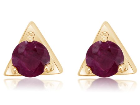 14K Yellow Gold Ruby Earrings Online