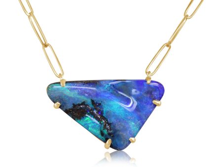 14K Yellow Gold Australian Boulder Opal Neckpiece Discount