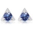 14K White Gold Blue Topaz Earrings Hot on Sale