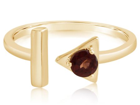 14K Yellow Gold Garnet Ring Online Sale